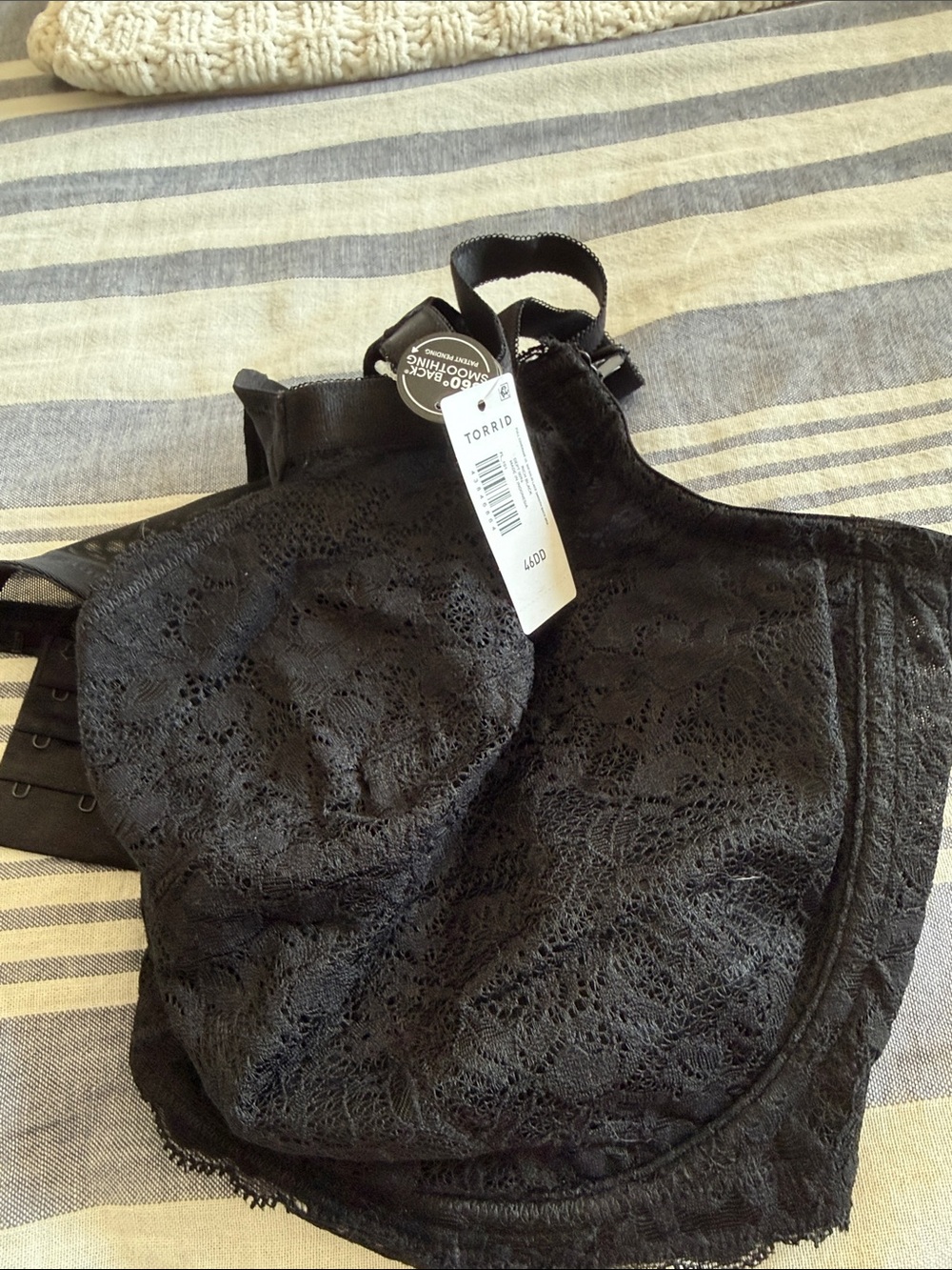Torrid Black Solid Lace Smooth Back Bra